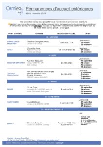 planning des permanences CAMIEG 4ème trimestre 2023